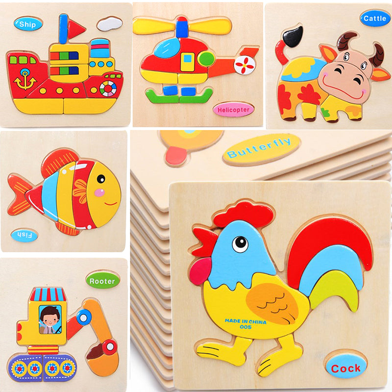 3D Puzzles Jigsaw Wooden Toys For Children toys kids star