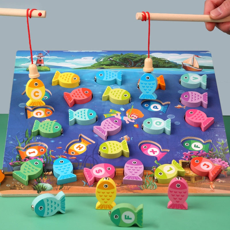 Montessori Children Wooden Fishing Toy