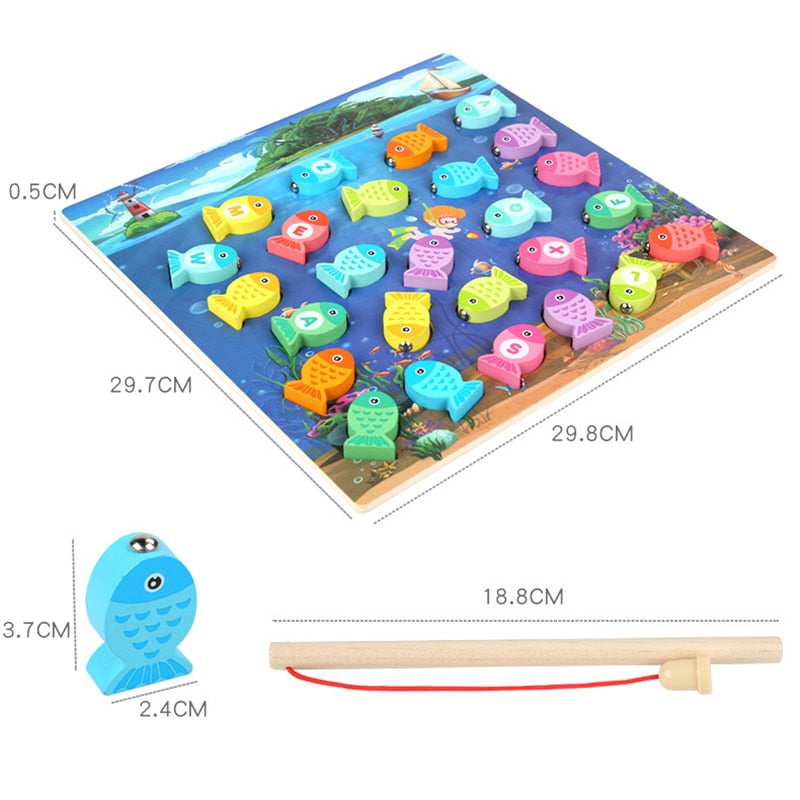 Montessori Children Wooden Fishing Toy