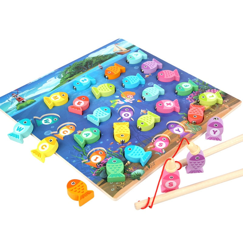 Montessori Children Wooden Fishing Toy