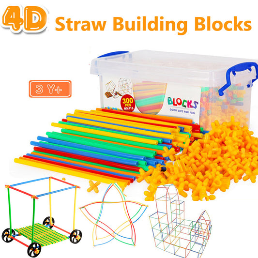 Straw Building Blocks Tunnel Shaped Stitching Inserted