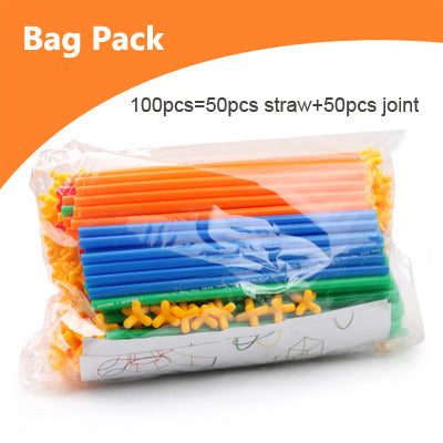 Straw Building Blocks Tunnel Shaped Stitching Inserted