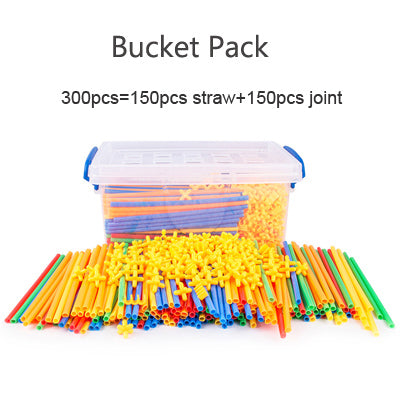 Straw Building Blocks Tunnel Shaped Stitching Inserted