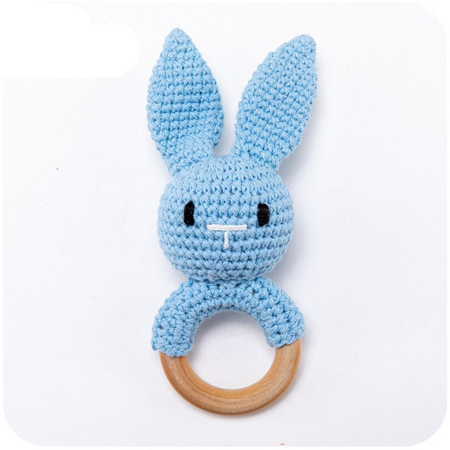 Baby Rattle Toys Wooden Teether Crochet