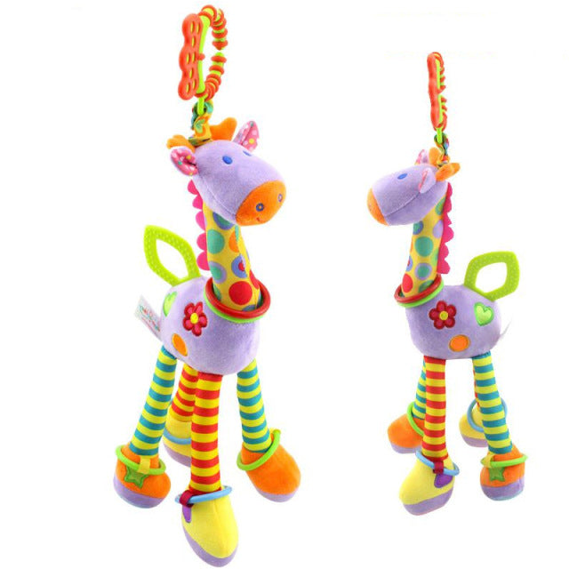 Soft  Handbells Rattles Plush Infant Baby Development