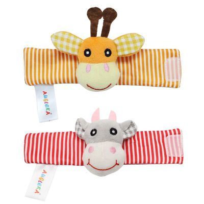 Plush Socks Wrist Strap Rattles Baby Toys