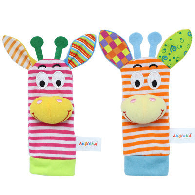 Plush Socks Wrist Strap Rattles Baby Toys