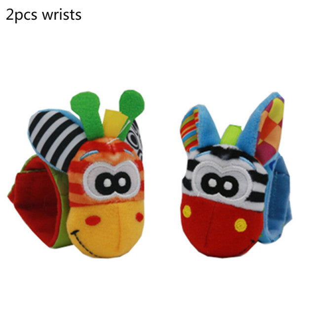 Plush Socks Wrist Strap Rattles Baby Toys