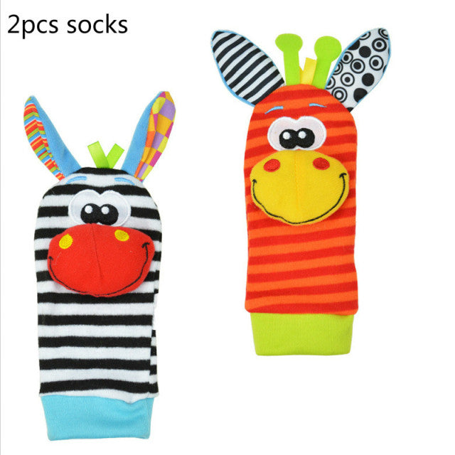 Plush Socks Wrist Strap Rattles Baby Toys